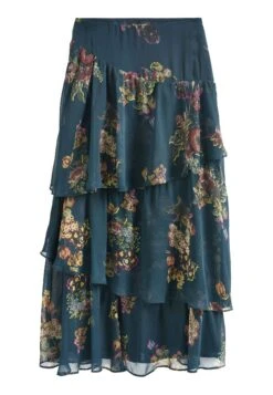 Next Tiered Midi Standard - Maxirok - Preen Navy Blue Floral -Only Mode Winkel ebbae321d1e9471795774588a52ece15