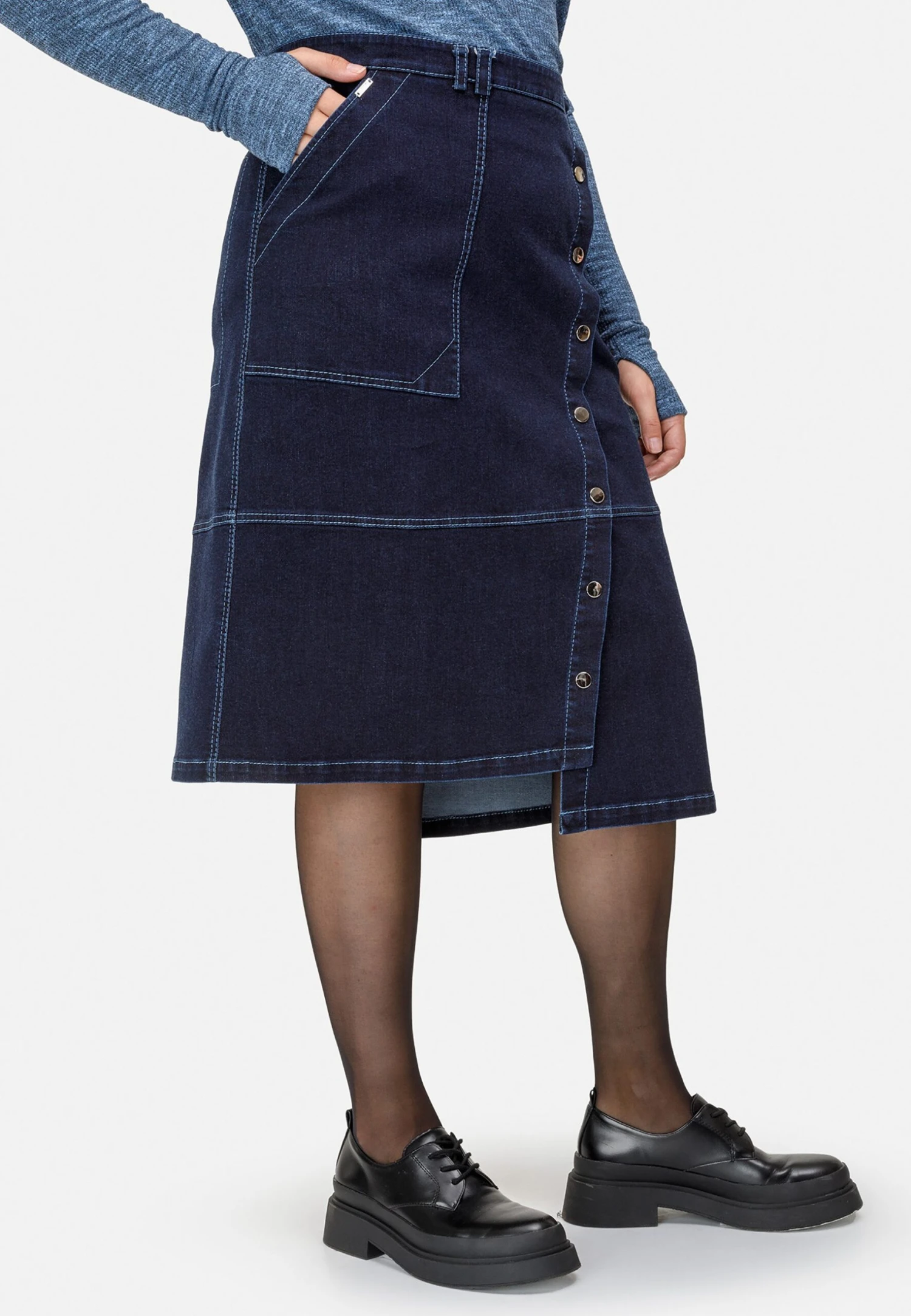 HELMIDGE Wikkelrok - Blau 4 HELMIDGE Wikkelrok - Blau - Afbeelding 4