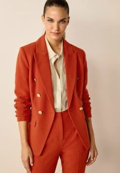 Next Button Detail Double Breasted Standard - Halflange Jas - Rust Brown