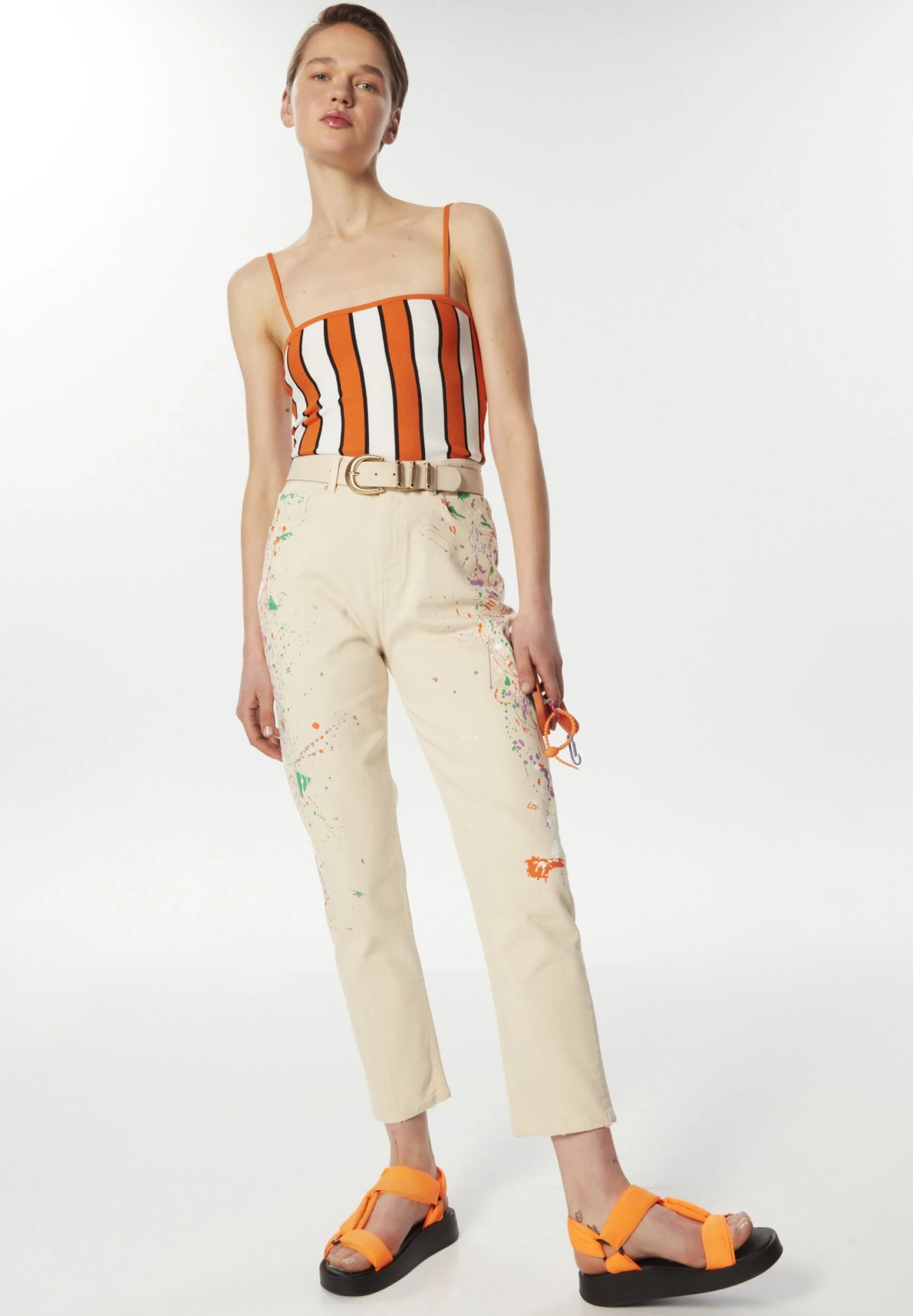 Twist Painted Effect Mom Fit - Straight Leg Jeans - Natural 2 Twist Painted Effect Mom Fit - Straight Leg Jeans - Natural - Afbeelding 2