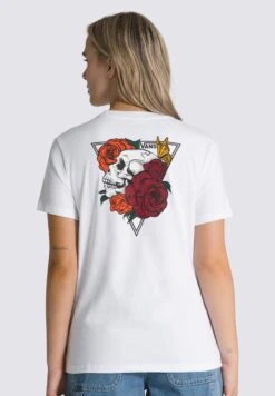 Vans Bloom Skull Bff - T-Shirt Print - White