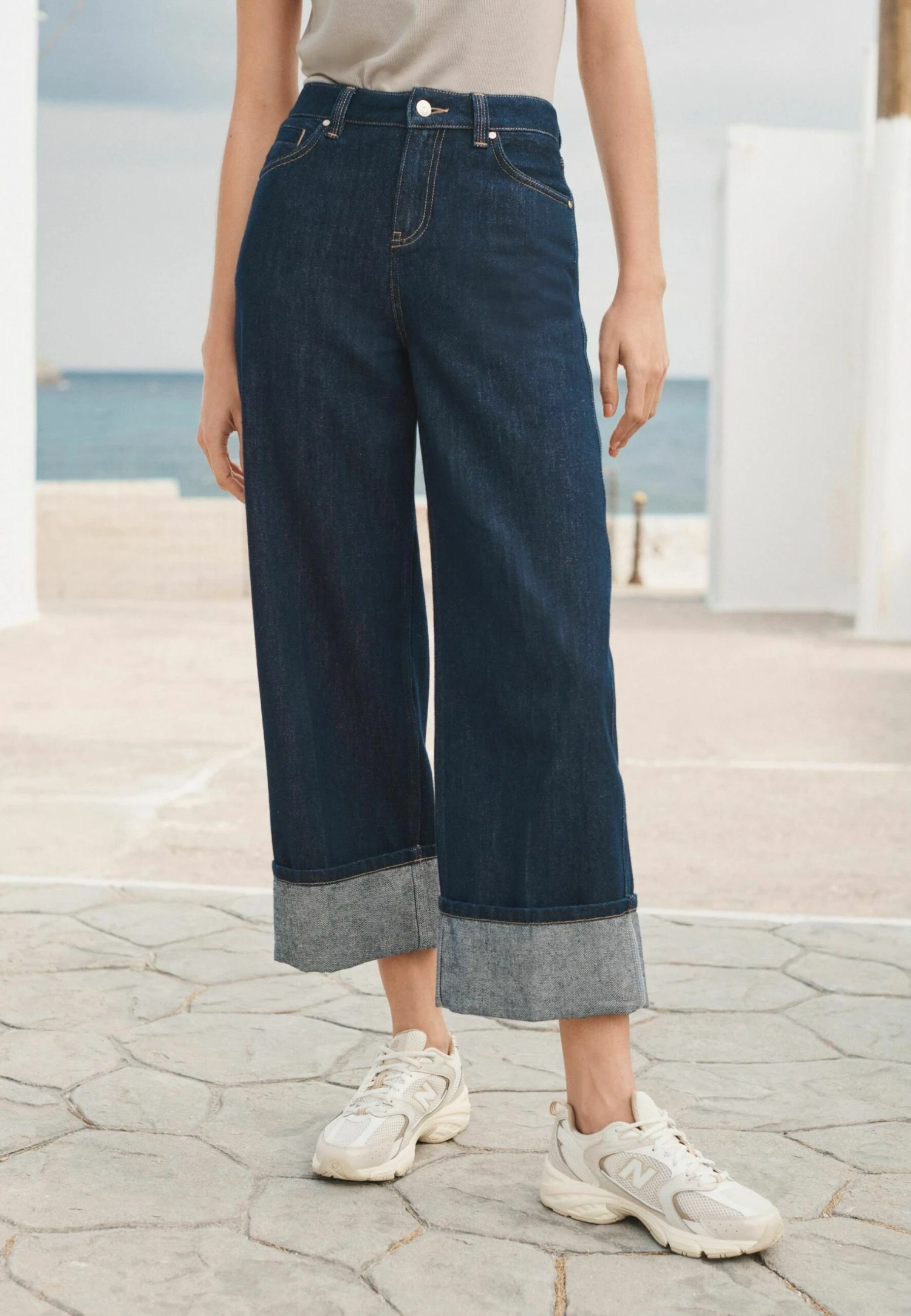 Next Turn Up Hem Cropped Wide Leg Standard - Flared Jeans - Rinse 3 Next Turn Up Hem Cropped Wide Leg Standard - Flared Jeans - Rinse - Afbeelding 3