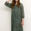 Kaffe Bpcamella Chiffon Dress  - Jurk - Big Leo Print Green Tones