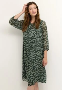 Kaffe Bpcamella Chiffon Dress - Jurk - Big Leo Print Green Tones
