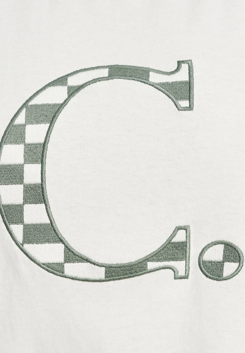 Calli C Embroidered- T-Shirt Print - White/Sage Checkerboard 6 Calli C Embroidered- T-Shirt Print - White/Sage Checkerboard - Afbeelding 6