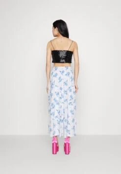 Hollister Co. Emea Printed Maxi - Maxirok - White/Blue -Only Mode Winkel f1096f441faf4f2f93a855aee91d0a0c
