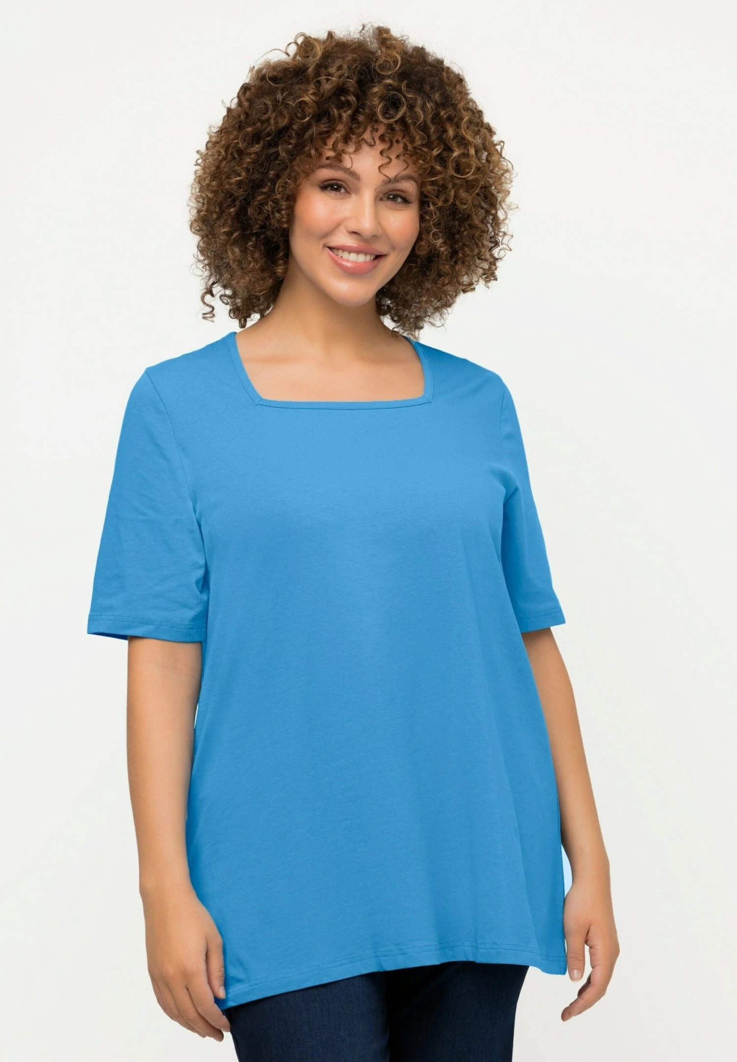 Ulla Popken T-Shirt Basic - Sky Blue 1 Ulla Popken T-Shirt Basic - Sky Blue