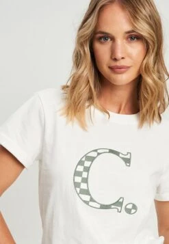 Calli C Embroidered- T-Shirt Print - White/Sage Checkerboard 9 Calli C Embroidered- T-Shirt Print - White/Sage Checkerboard -Only Mode Winkel f19b60a8f4b4494cabc5893082ac8a86
