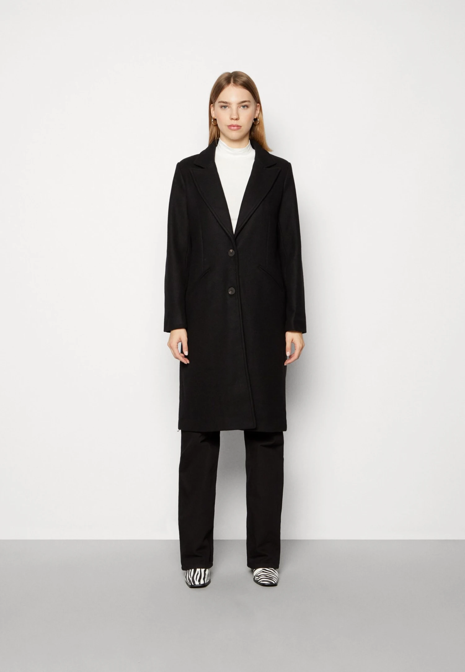 Vila Vivalji Long Coat - Mantel - Black 1 Vila Vivalji Long Coat - Mantel - Black