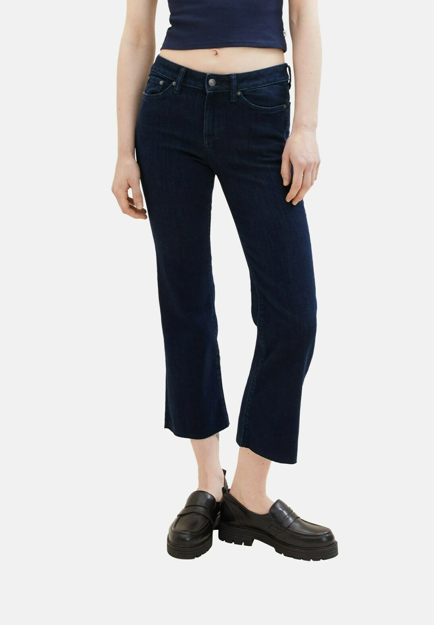 TOM TAILOR Denim Flared Jeans - Clean Dark Stone Blue Denim 1 TOM TAILOR Denim Flared Jeans - Clean Dark Stone Blue Denim