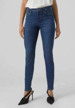 Vero Moda Mid Rise - Slim Fit Jeans - Dark Blue Denim
