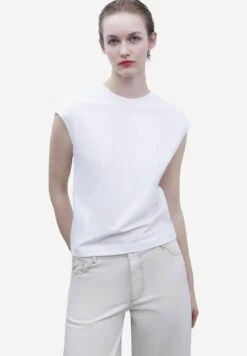 ADOLFO DOMINGUEZ Stretch Drop Sleeve - T-Shirt Basic - White