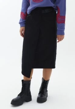 Mit Gürtel Detail - A-Lijn Rok - Black