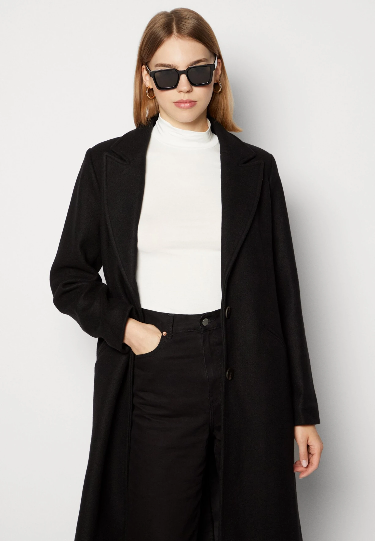 Vila Vivalji Long Coat - Mantel - Black 4 Vila Vivalji Long Coat - Mantel - Black - Afbeelding 4