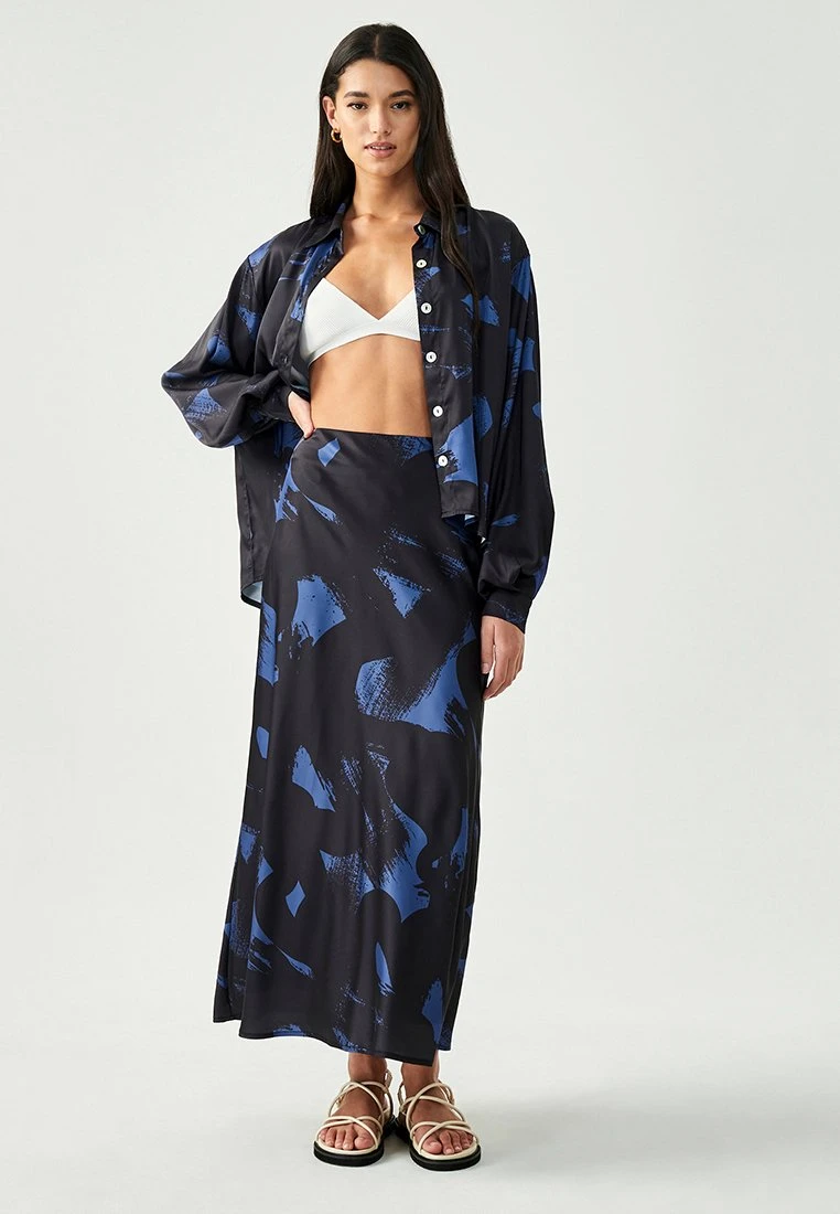 Newport - Maxirok - Dark Navy Abstract 2 Newport - Maxirok - Dark Navy Abstract - Afbeelding 2