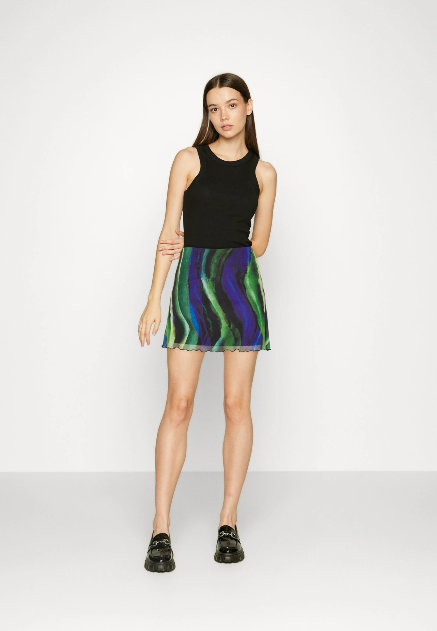 Noisy May Nmlesley Ashape Skirt - Minirok - Black/Blue/Green 2 Noisy May Nmlesley Ashape Skirt - Minirok - Black/Blue/Green - Afbeelding 2