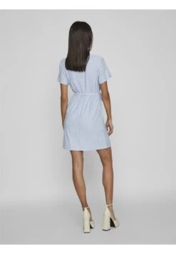 Vila Vikawa New Short Tie Belt Dress - Jerseyjurk - Kentucky Blue -Only Mode Winkel f6034d35b768445e932dcd0970852edc