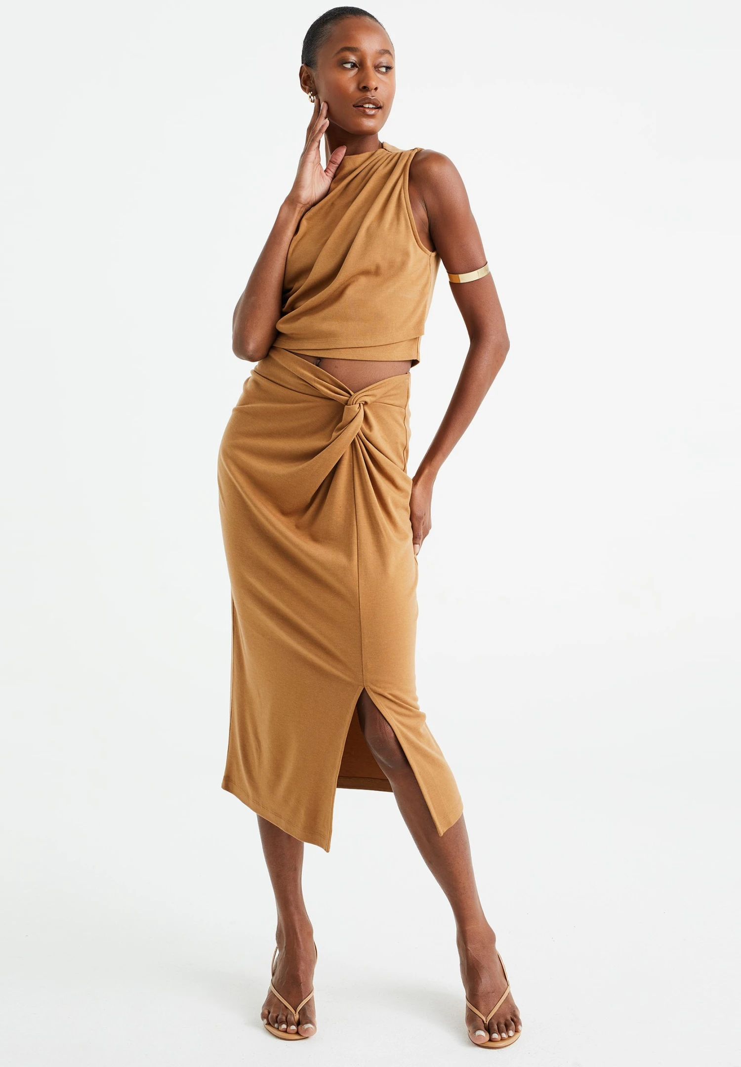 WE FASHION Kokerrok - Brown 2 WE FASHION Kokerrok - Brown - Afbeelding 2