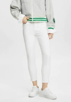 Edc By Esprit Stretchige Mid Rise In Cropped-Länge - Slim Fit Jeans - White