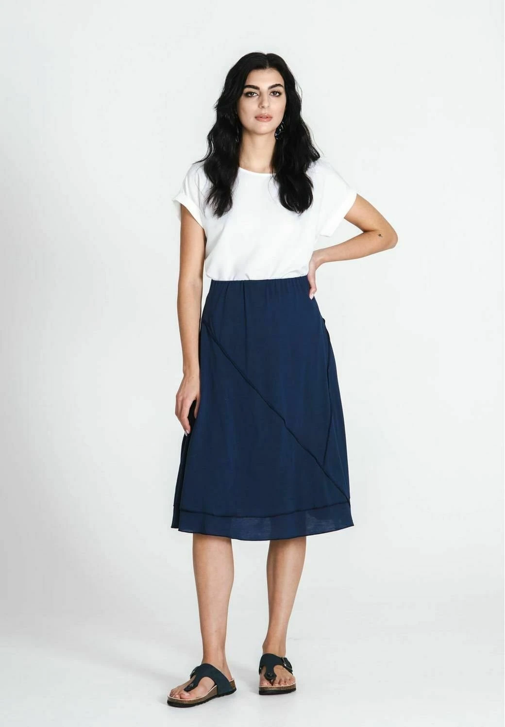 Wave - A-Lijn Rok - Navy 2 Wave - A-Lijn Rok - Navy - Afbeelding 2