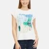 Casual Met Print - T-Shirt Print - Witte Blauwe