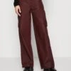 Asymmetric Waistband Trousers - Cargobroek - Dark Red