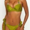 Amour Tie Side Full Bum- Bikinibroekje - Olive Shimmer