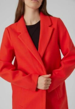 Vero Moda PopNoos - Halflange Jas - Tomato -Only Mode Winkel fb447bd854b94e9fbb67707084046b83