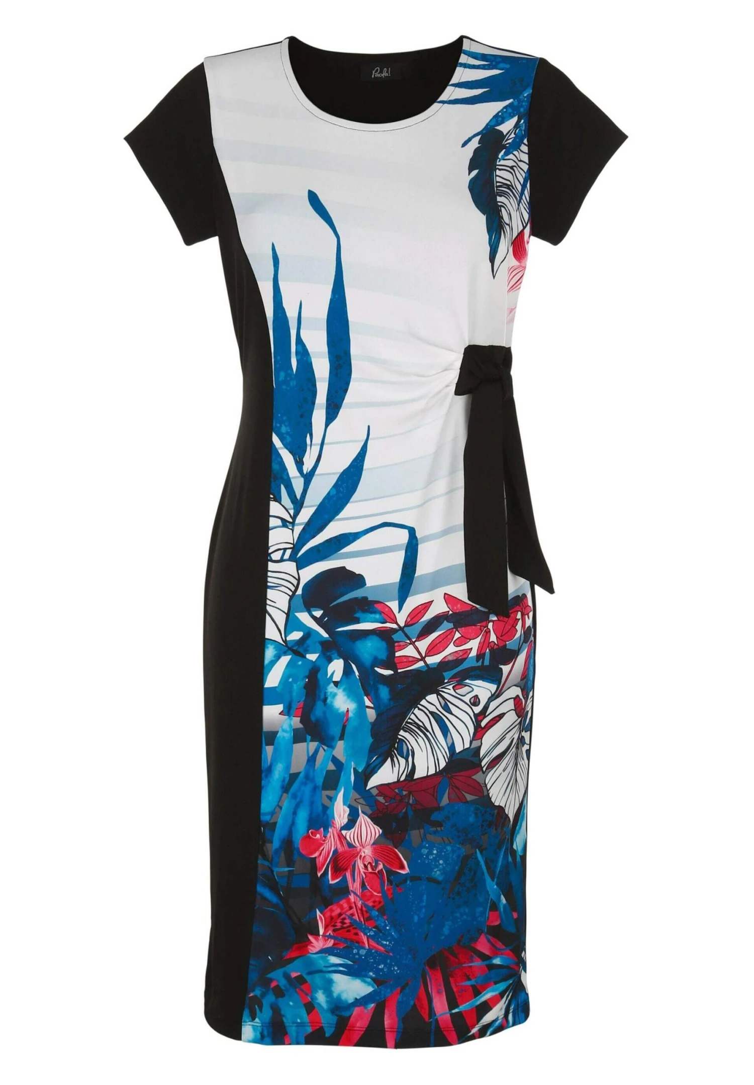 Etui-Jurk - Schwarz/Royalblau 2 Etui-Jurk - Schwarz/Royalblau - Afbeelding 2