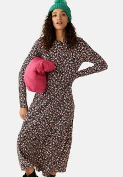 Marks & Spencer Printed Round Neck Midi Tiered- Jerseyjurk - Multi