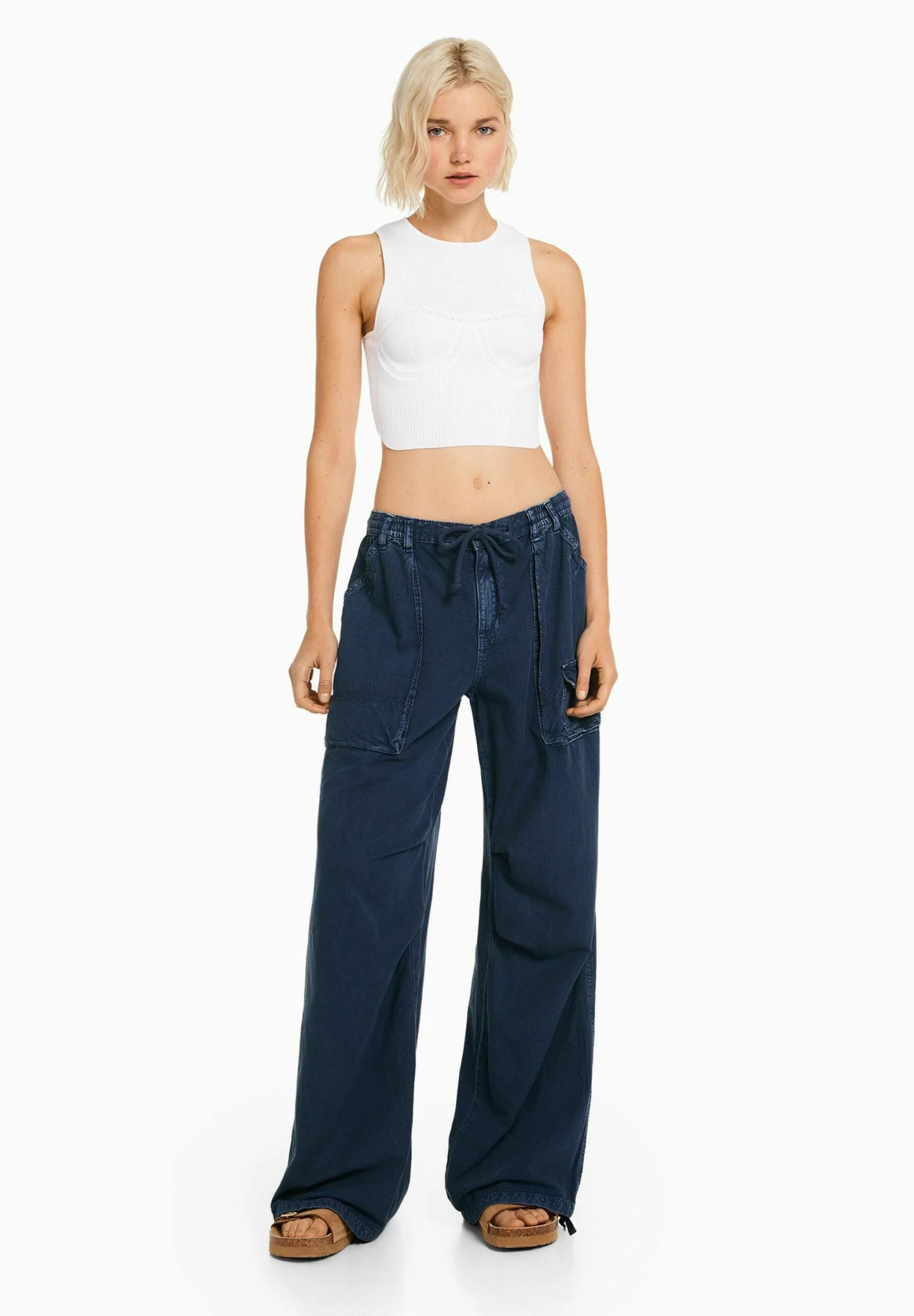BERSHKA Rustic- Broek - Dark Blue 2 BERSHKA Rustic- Broek - Dark Blue - Afbeelding 2
